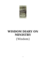 WISDOM DIARY ON MINISTRY.doc